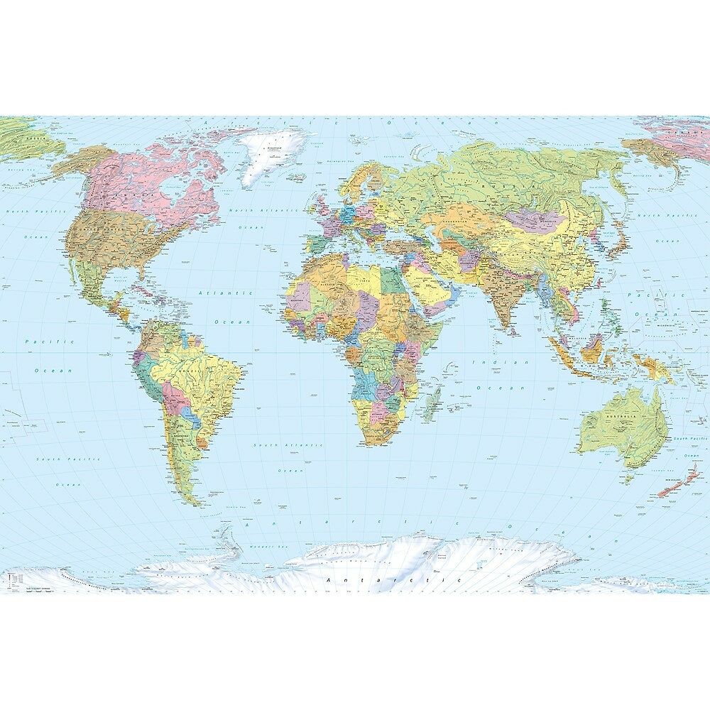 Image of Komar World Map Mural, Multicolor, Multicolour