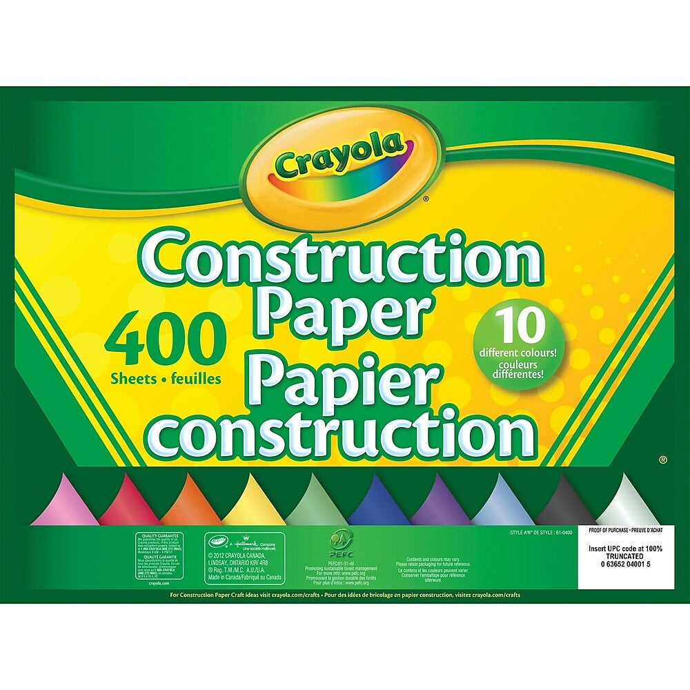 Image of Crayola Construction Paper - 10 Colours - 400 Sheets