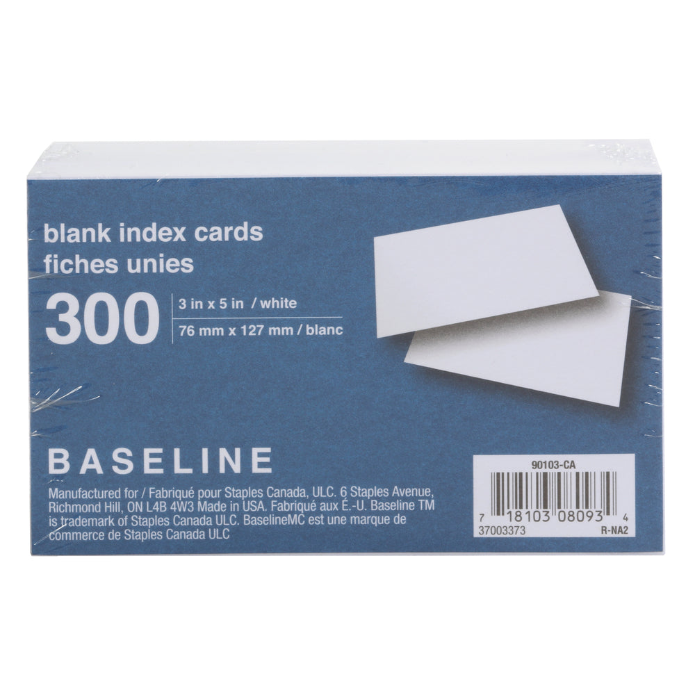 Image of White Blank Index Cards - 3" x 5", 300 Pack