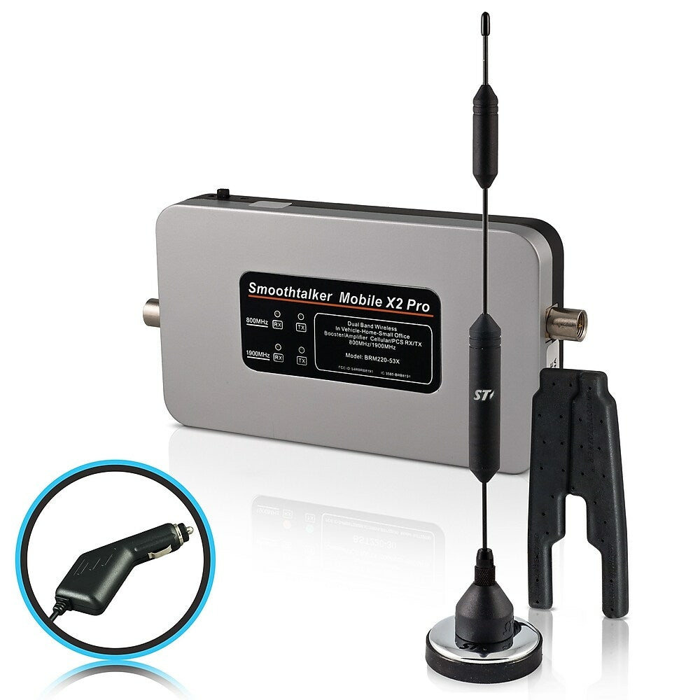 Image of Smoothtalker Mobile X2 Pro-53dB Wireless Vehicle Cell Phone Signal Booster Kit, 14" Magnetic Antenna