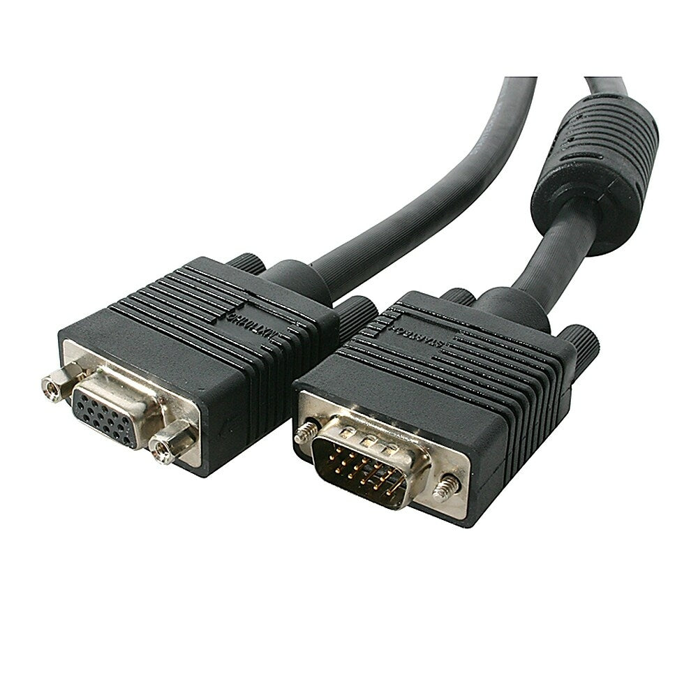 Image of StarTech Coax High Resolution VGA Monitor Extension Cable, HD15 M/F, 25 Ft. (MXT101HQ25), Black