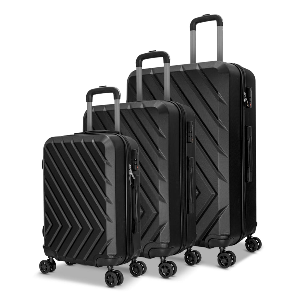 Image of Nicci Highlander 3-Piece Luggage Set - Black