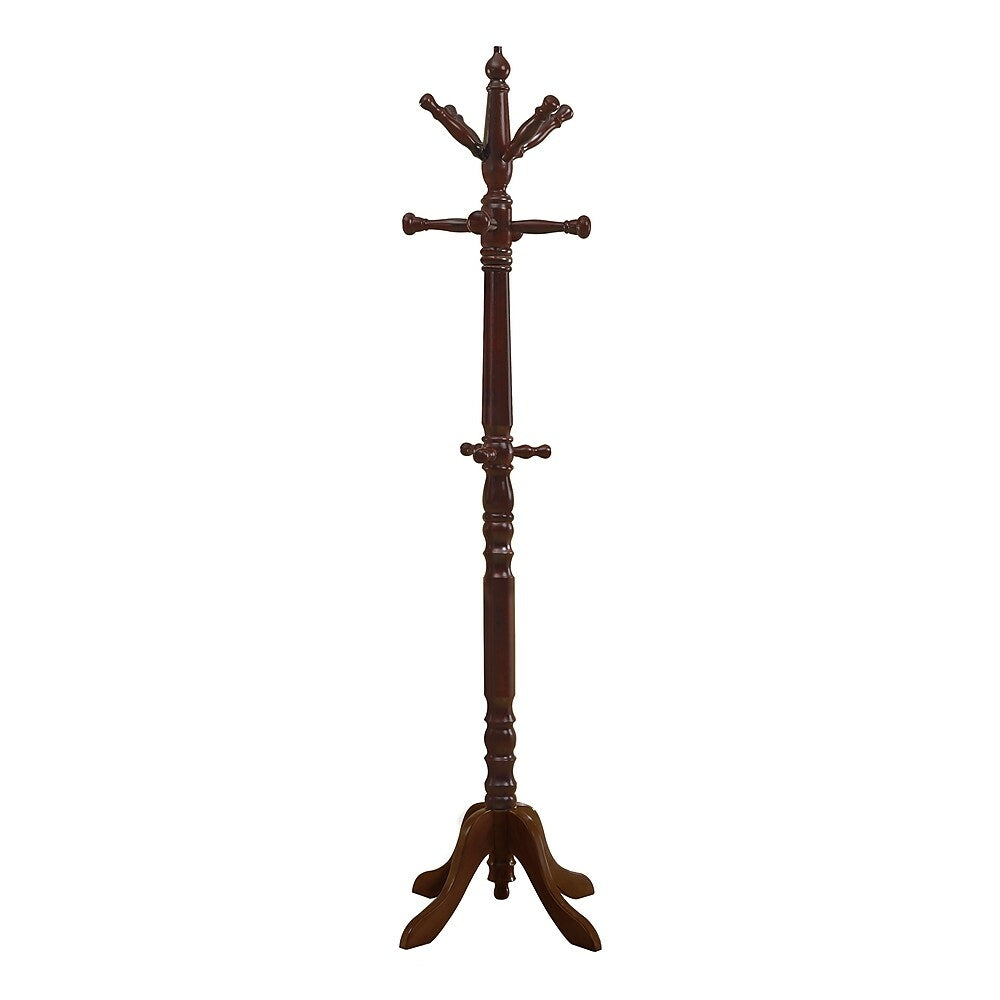 Image of Monarch Specialties - 2011 Coat Rack - Hall Tree - Free Standing - 11 Hooks - Entryway - 73"H - Bedroom - Wood - Brown
