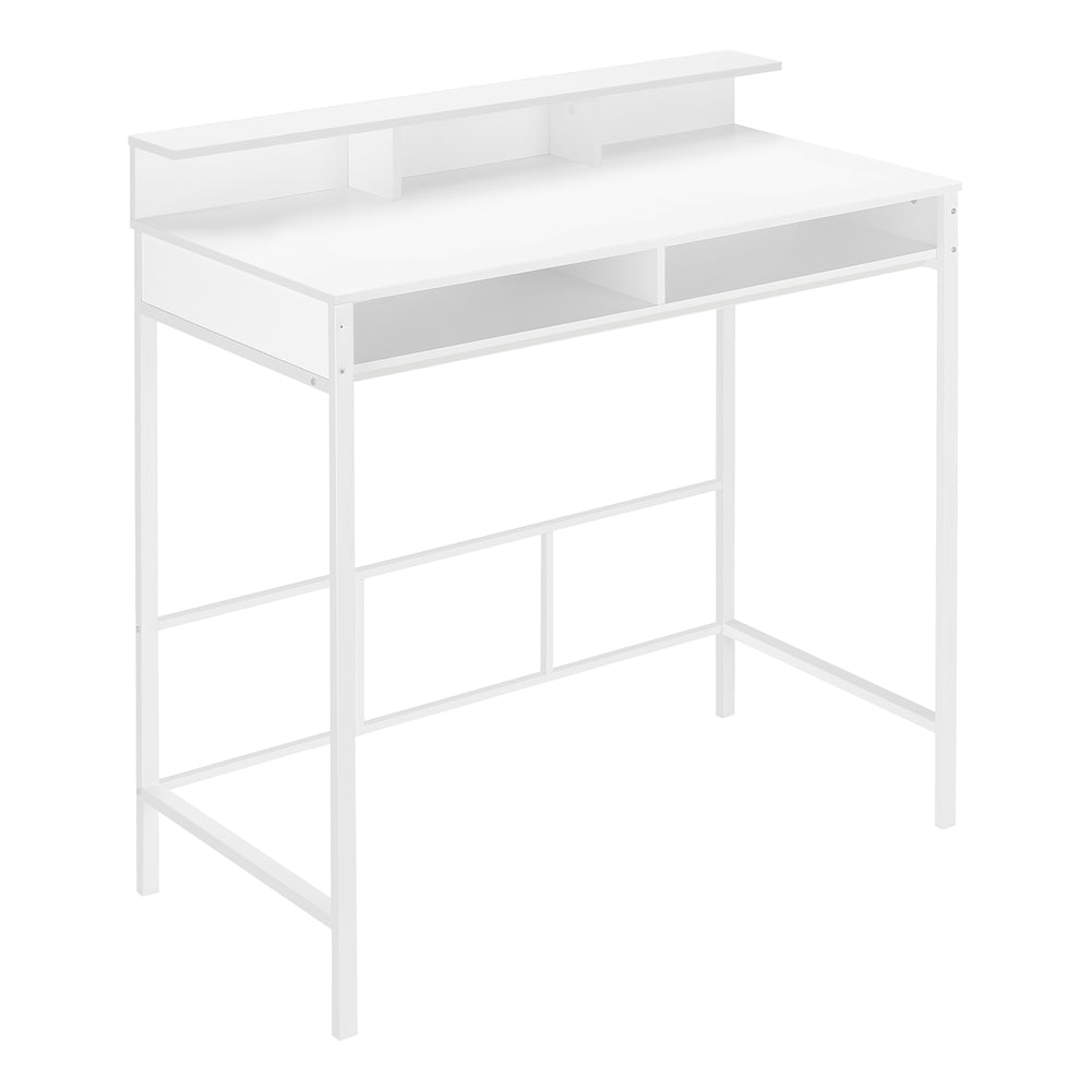 Image of Monarch Specialties - 7701 Computer Desk - Home Office - Standing - Storage Shelves - 48"L - Work - Laptop - Metal - White