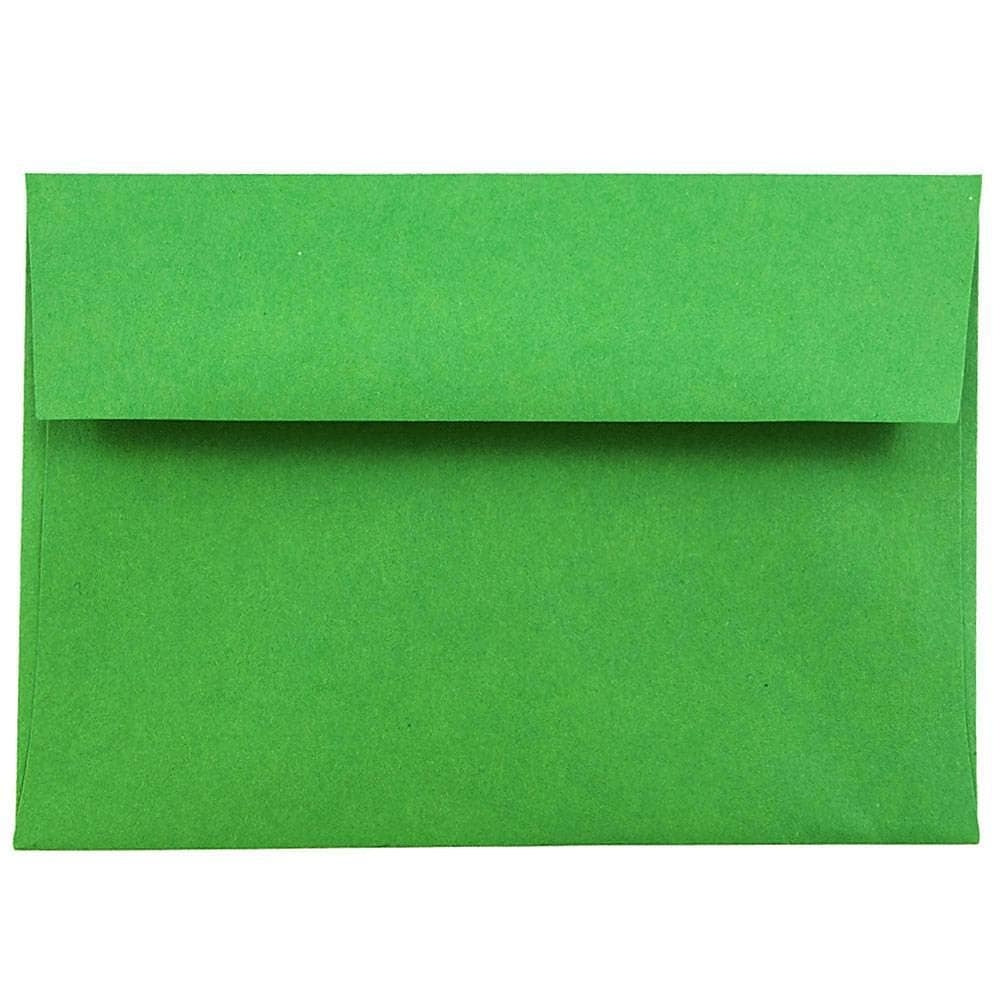 Image of JAM Paper 4bar A1 Envelopes, 3.63 x 5 1/8, Brite Hue Christmas Green Recycled, 1000 Pack (15811B)