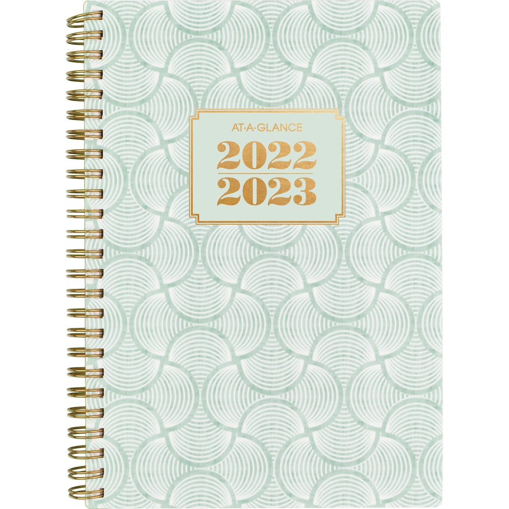 At-A-Glance 2022-2023 Badge Weekly/Monthly Planner - 5-1/2 X 8-1/2 -  Green Geo - Bilingual | Staples.ca