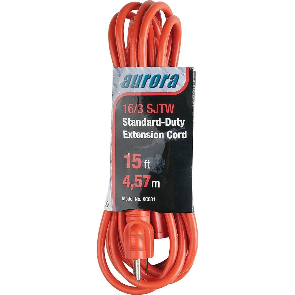 Image of Aurora Tools Indoor/Outdoor Extension Cords, Standard-Duty, 15'