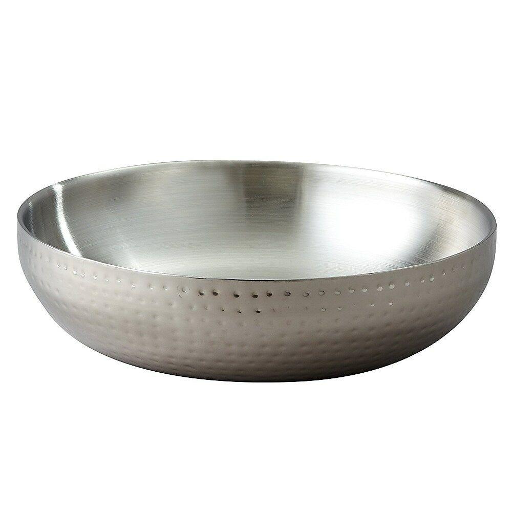 Image of Elegance Double Wall Stainless Steel Serving Bowl 14.6", Hammered Finish