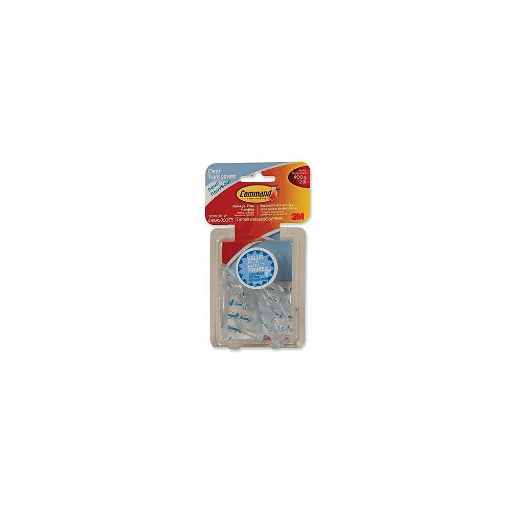 Image of Command Clear Medium Hooks with Clear Strips (Value Pack), 6 Pack