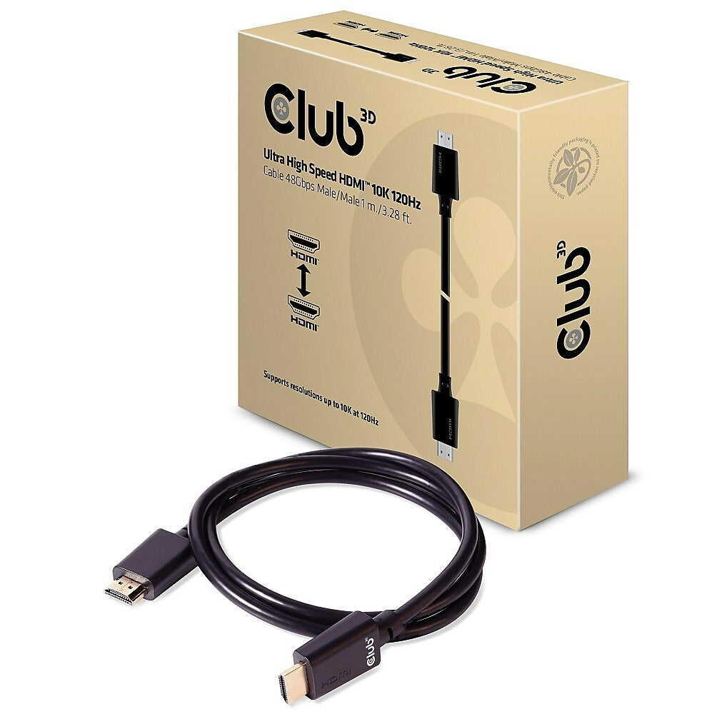 Image of Club 3D Ultra High Speed HDMI Cable - 3.28 ft, Black