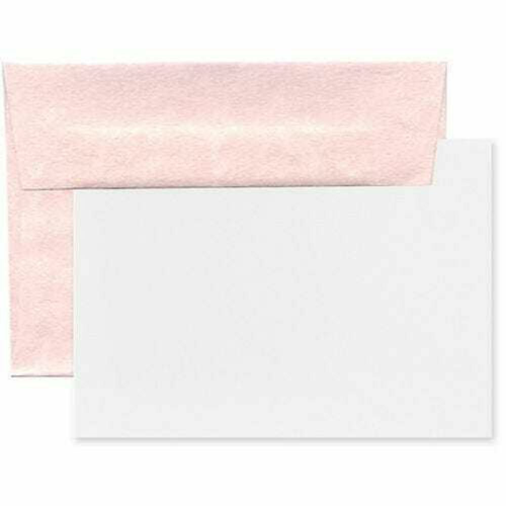 Image of JAM Paper Blank Greeting Cards Set - 4Bar A1 Size - 3.625" x 5.125" - Parchment Pink Recycled - 25 Pack