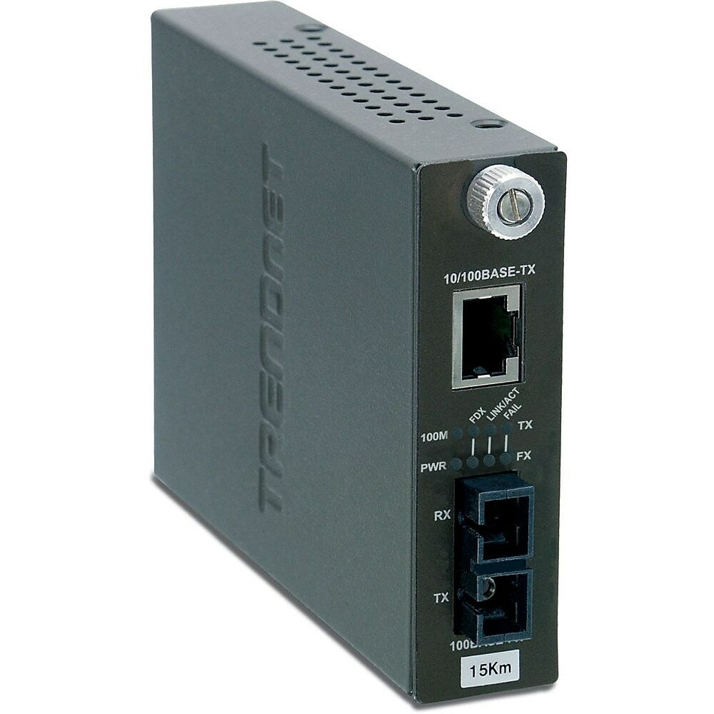 Image of TRENDnet TFC-110S15I Intelligent 10/100Base-TX to 100Base-FX Single Mode SC Fiber Converter