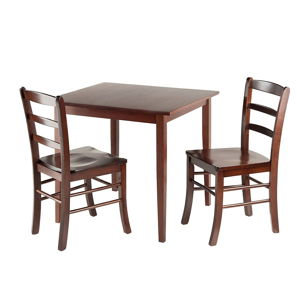 Image of Winsome Groveland Square 3-Piece Dining Table Set, Antique Walnut