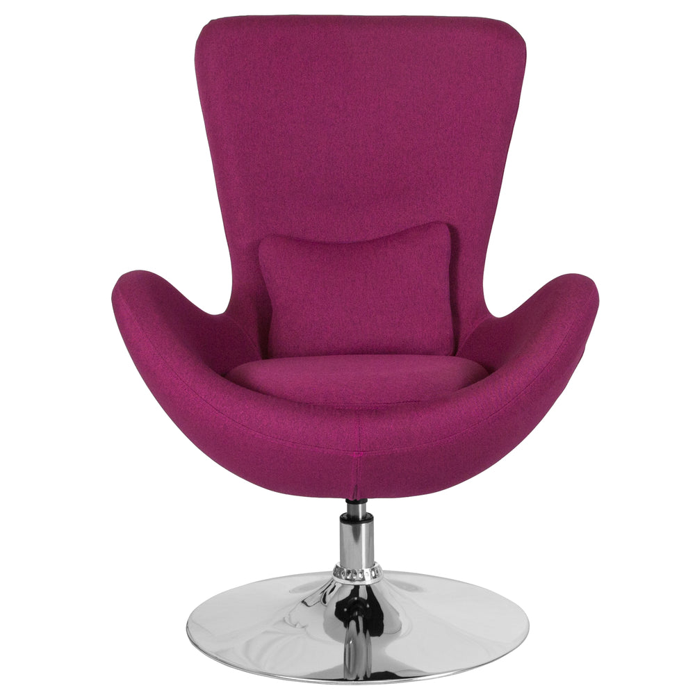 Image of Flash Furniture Egg Series Magenta Fabric Side Reception Chair, Purple