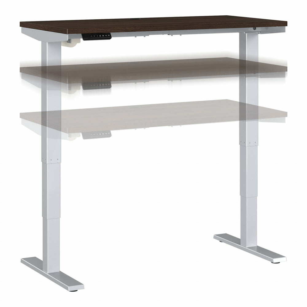 Image of Bush Business Furniture Move 40 Series 48" W x 24" D Electric Height Adjustable Standing Desk - Black Walnut/Grey Metallic, Brown