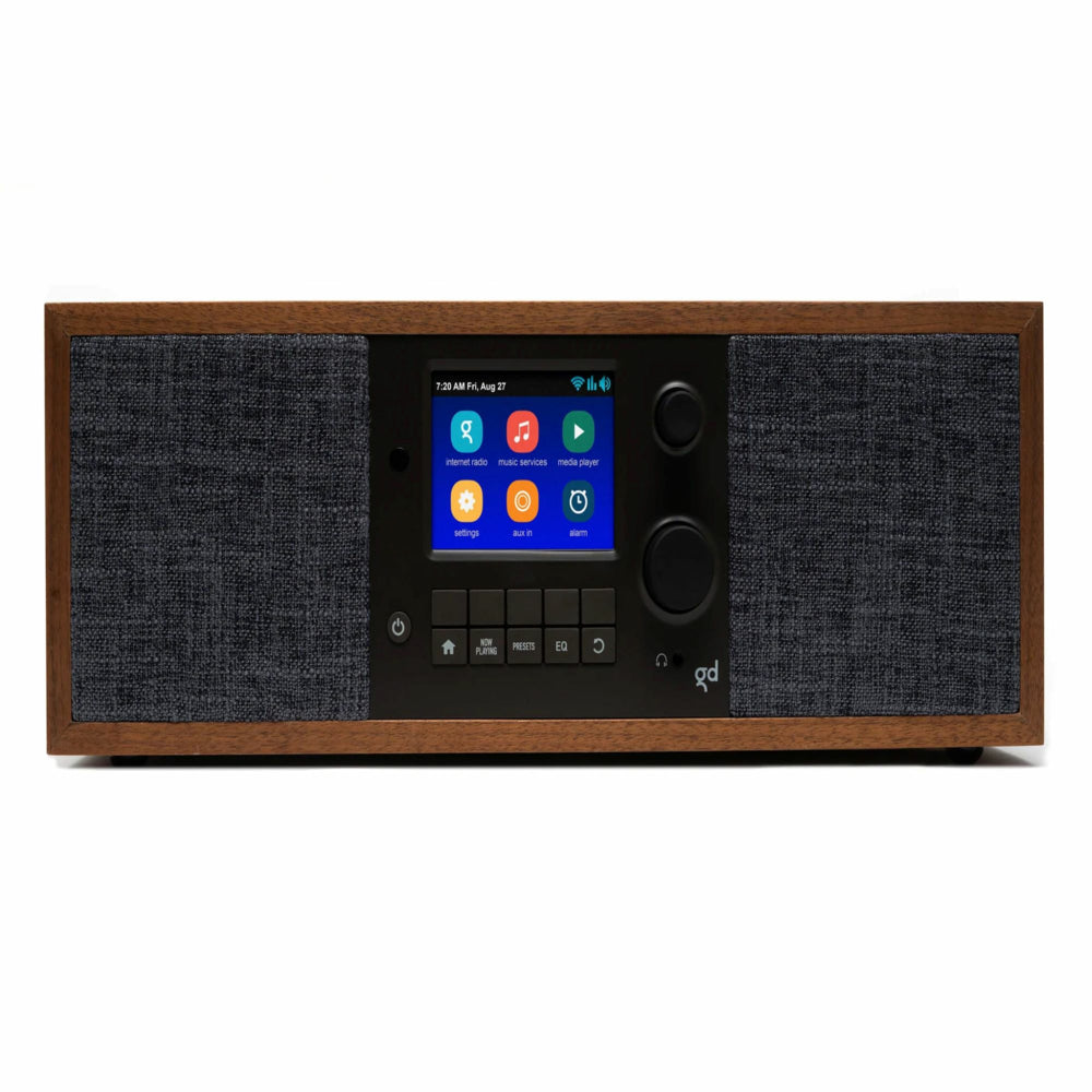 Image of Grace Digital Grace Mondo Elite Duo Radio and Bluetooth Speaker - Walnut