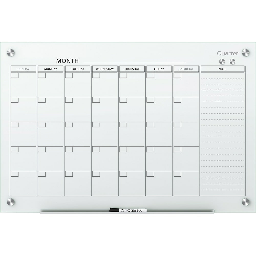Image of Quartet Infinity Magnetic Glass Dry-Erase Calendar Board, 48" x 36" (20106)