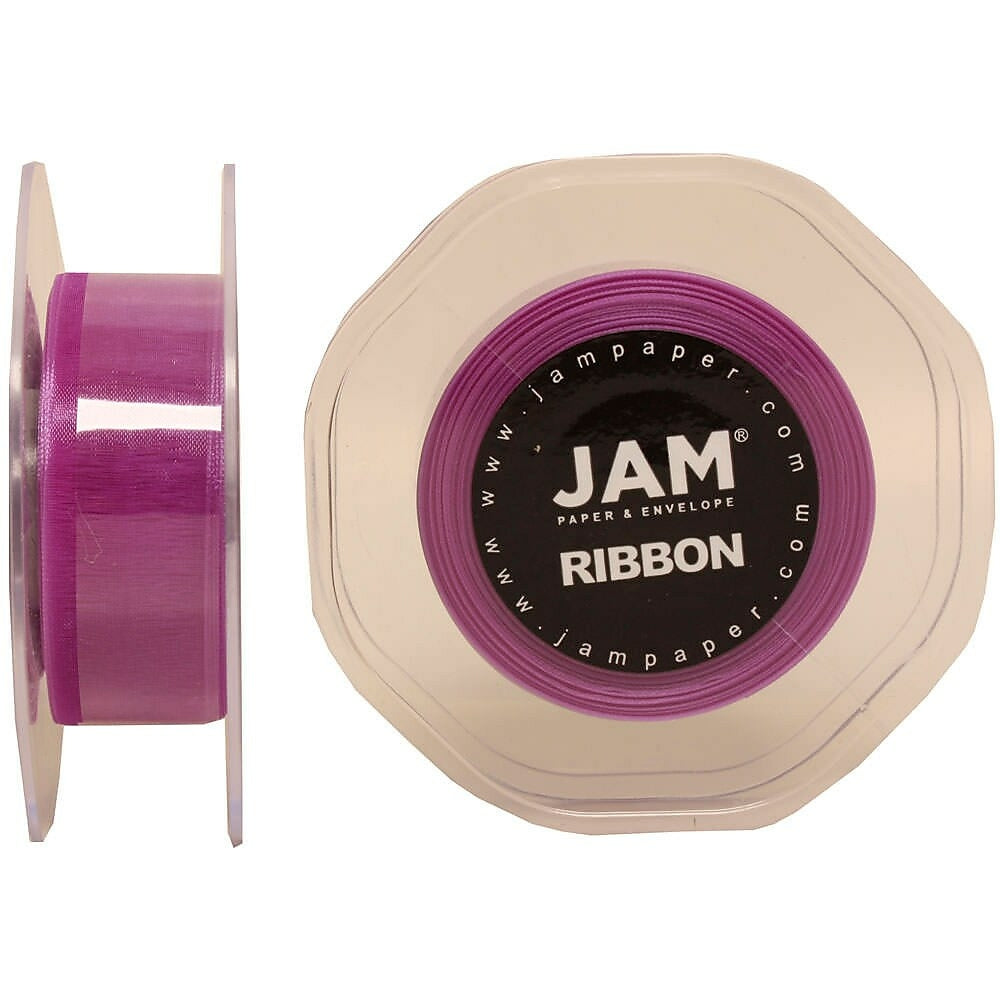 Image of JAM Paper Sheer Organza Ribbon, .88 Inch Wide x 25 Yards, Purple, 2 Pack (807SHpu25g)