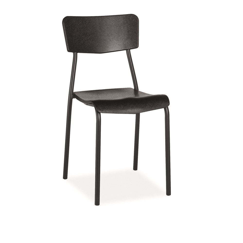 Image of Global Talia Armless Stacking Chair - Black