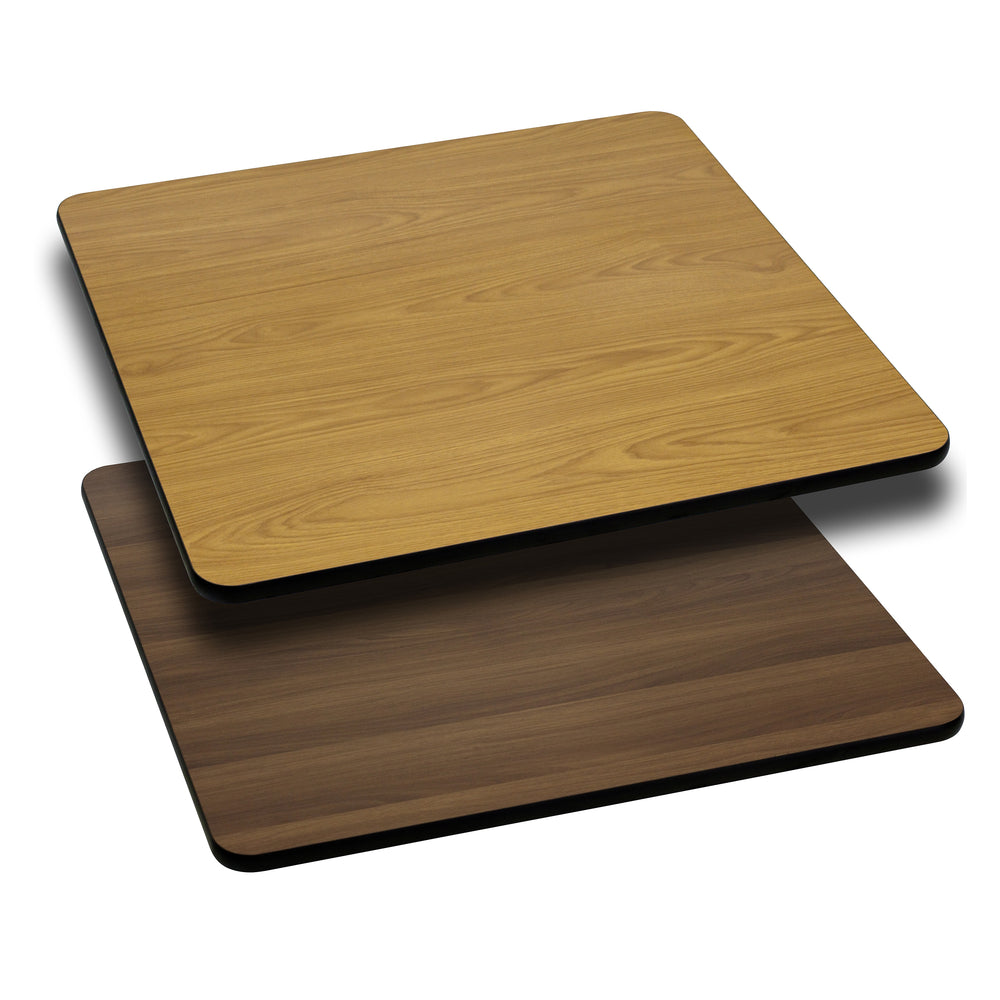 Image of Flash Furniture 30" Square Table Top with Natural or Walnut Reversible Laminate Top, Brown