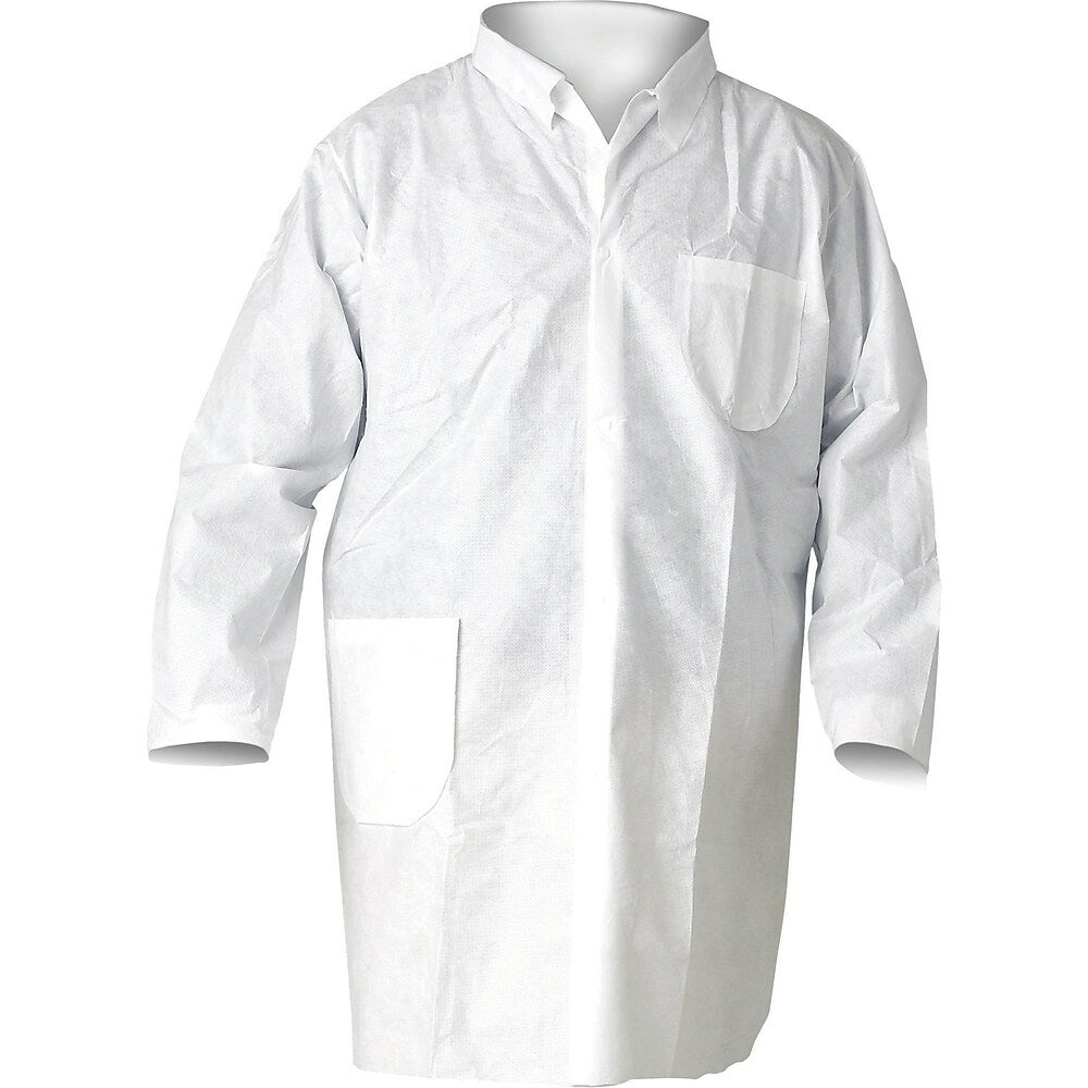 Image of Kimberly-Clark Professional, Kleenguard A20 Lab Coats, Sms, White, Large - 10 Pack