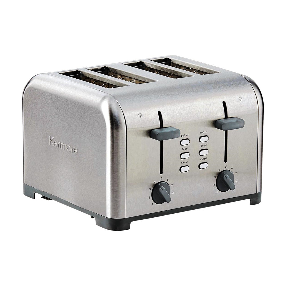 Image of Kenmore 4-Slice Stainless Steel Toaster, Grey
