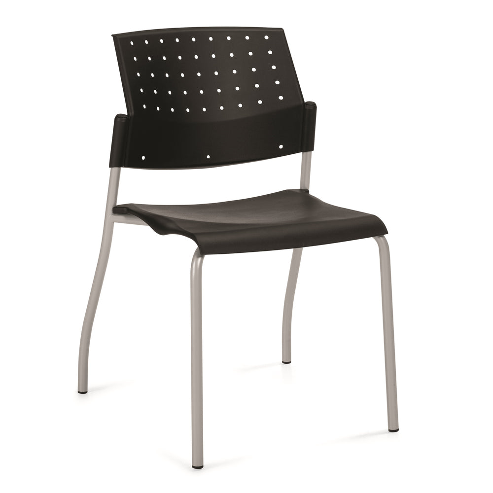 Image of Global Sonic Armless Stacking Chair - Black