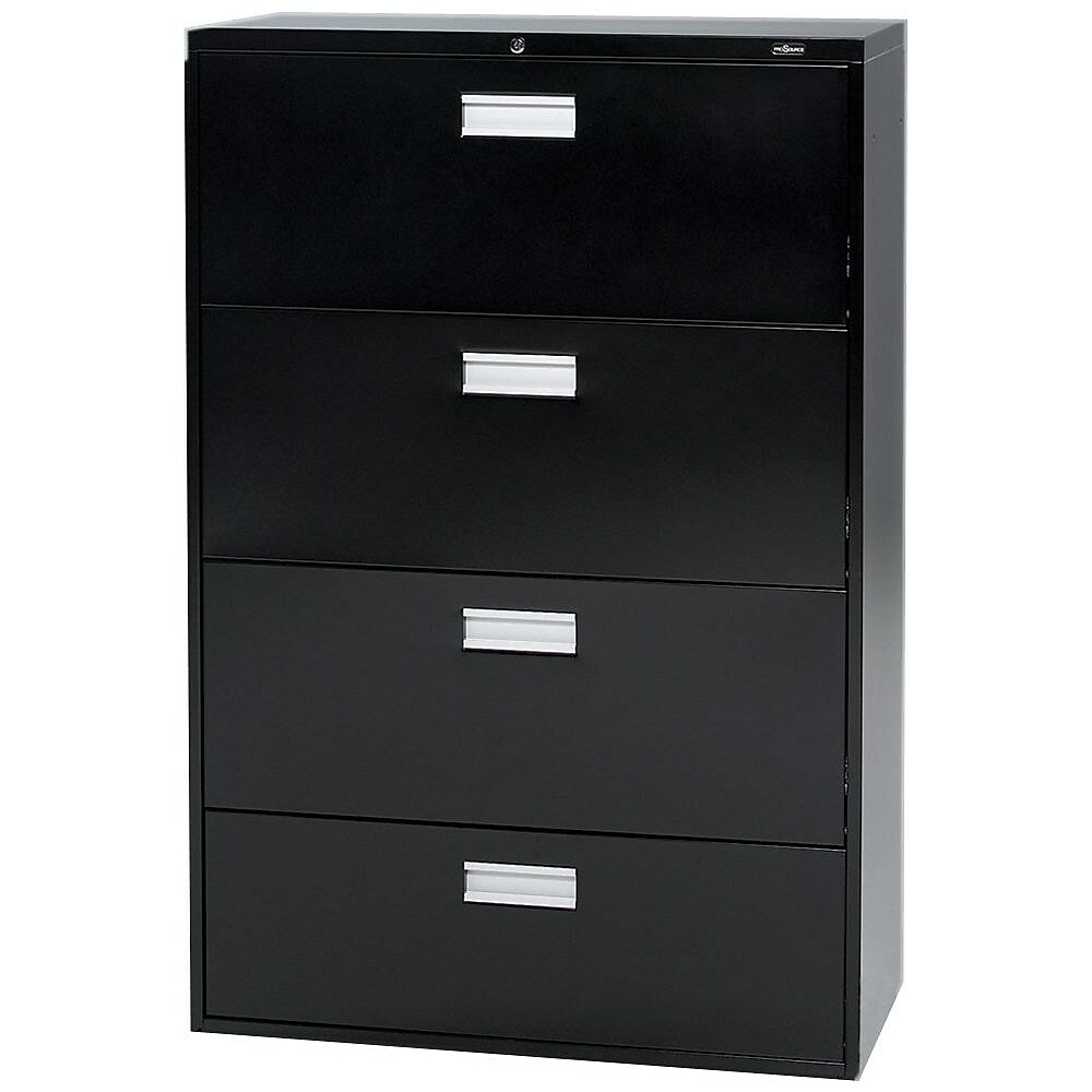 Image of Staples Lateral File Cabinet, 4-Drawer, Black