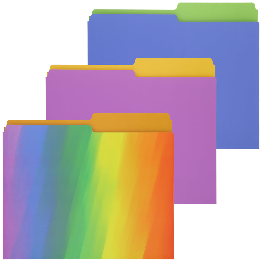 Image of Merangue File Folders - Letter Size - Rainbow Radiance - 3 Pack