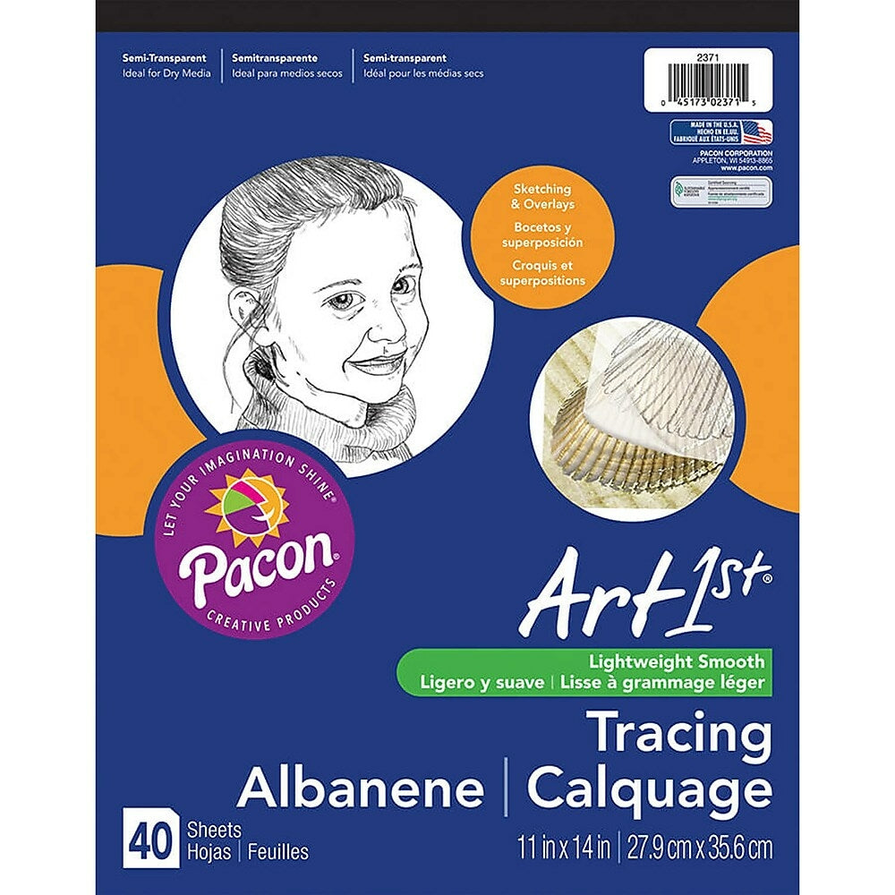 Image of Pacon Art1st Translucent Tracing Paper Pad, 14" x 11", 6 Pack