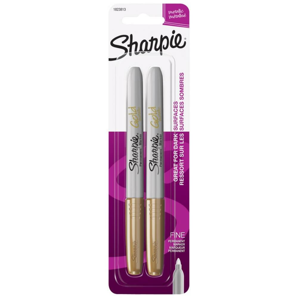 Image of Sharpie Metallic Markers - Fine Tip - Gold - 2 Pack