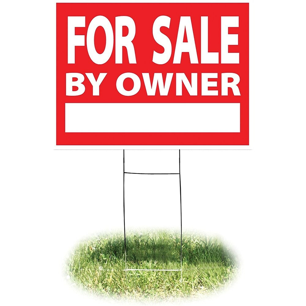 Image of HeadLine 18"x24" Yard Sign - "FOR SALE BY OWNER"