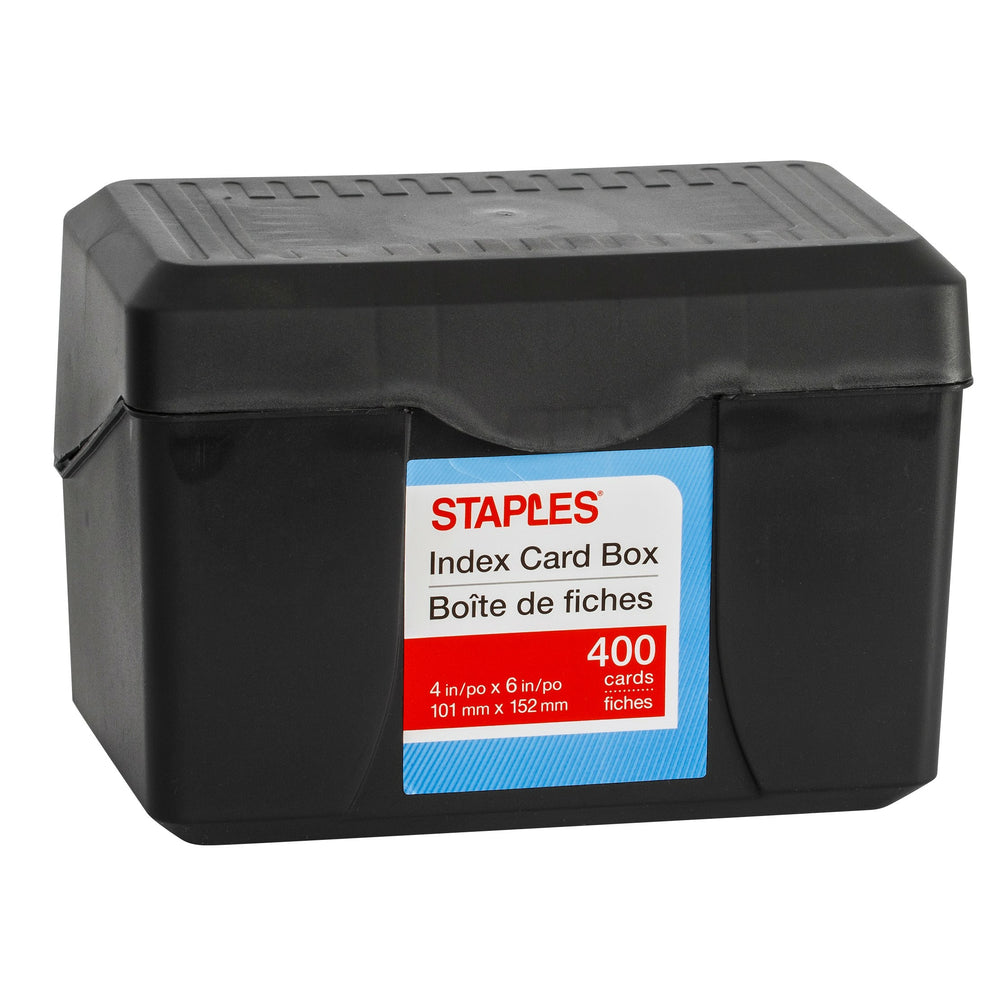 Image of Staples Index Card Box - 4" x 6" - Black