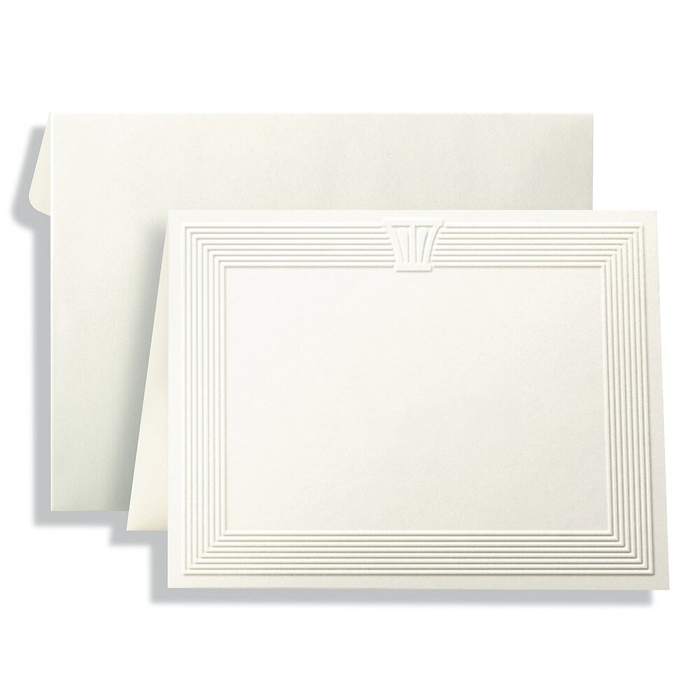 Image of St. James Overtures Capital Emboss Note Cards, Ivory, 40 Pack, Beige