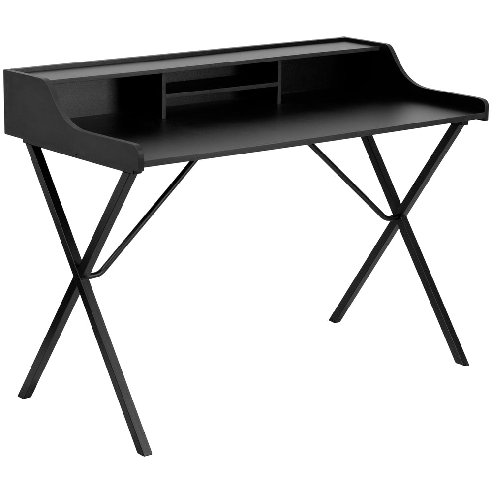 Image of Flash Furniture Black Computer Desk with Top Shelf