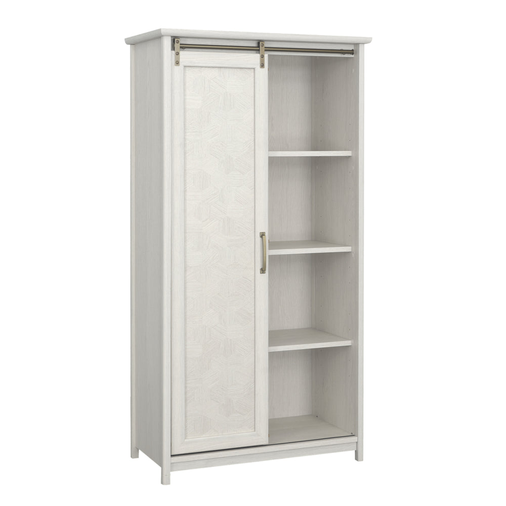 Image of Sauder Coral Cape Storage Cabinet - Glacier Oak, Ivory_Off_White