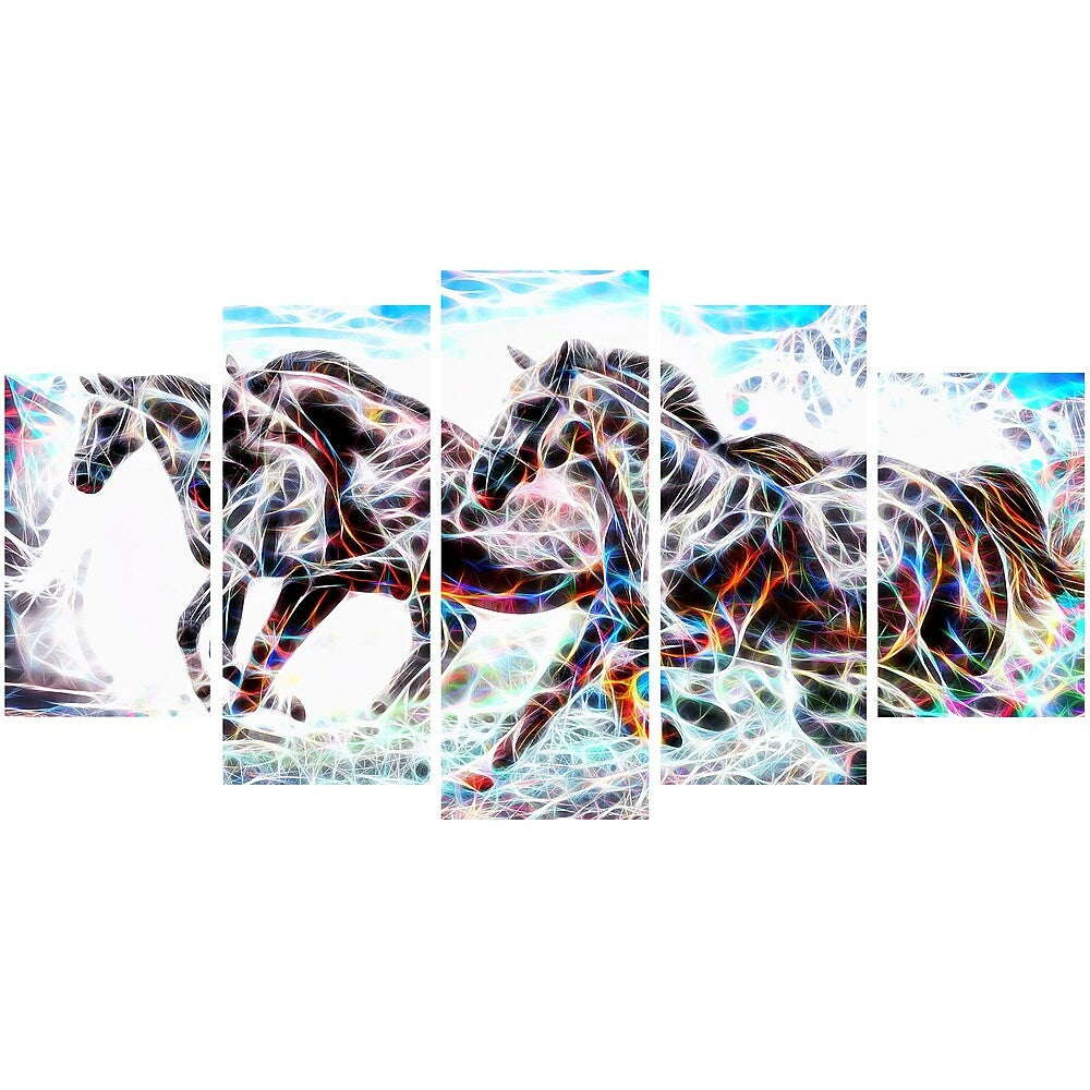 Image of Designart Stampede Horse Animal Art Canvas, Multiple Sizes, (PT2429-373)