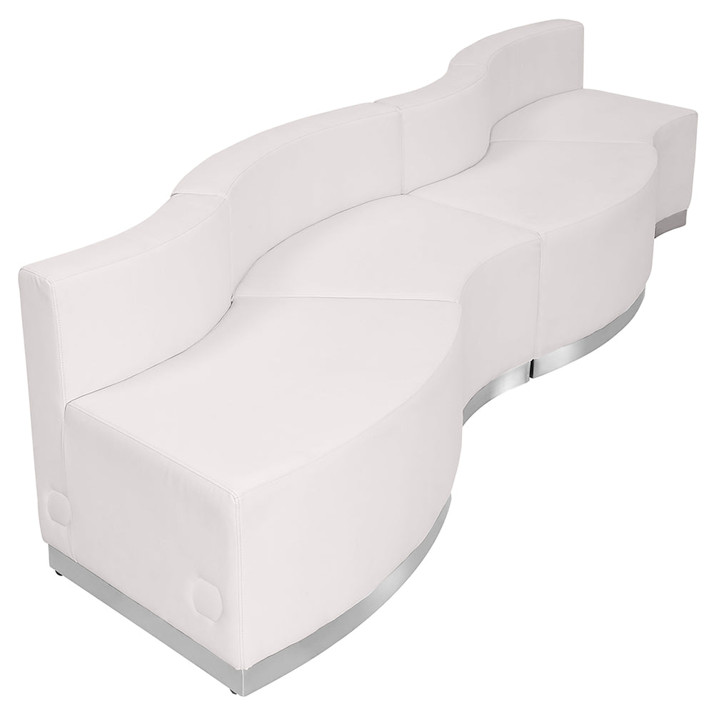 Image of Flash Furniture HERCULES Alon Series Melrose LeatherSoft Reception 4 Piece Configuration - White