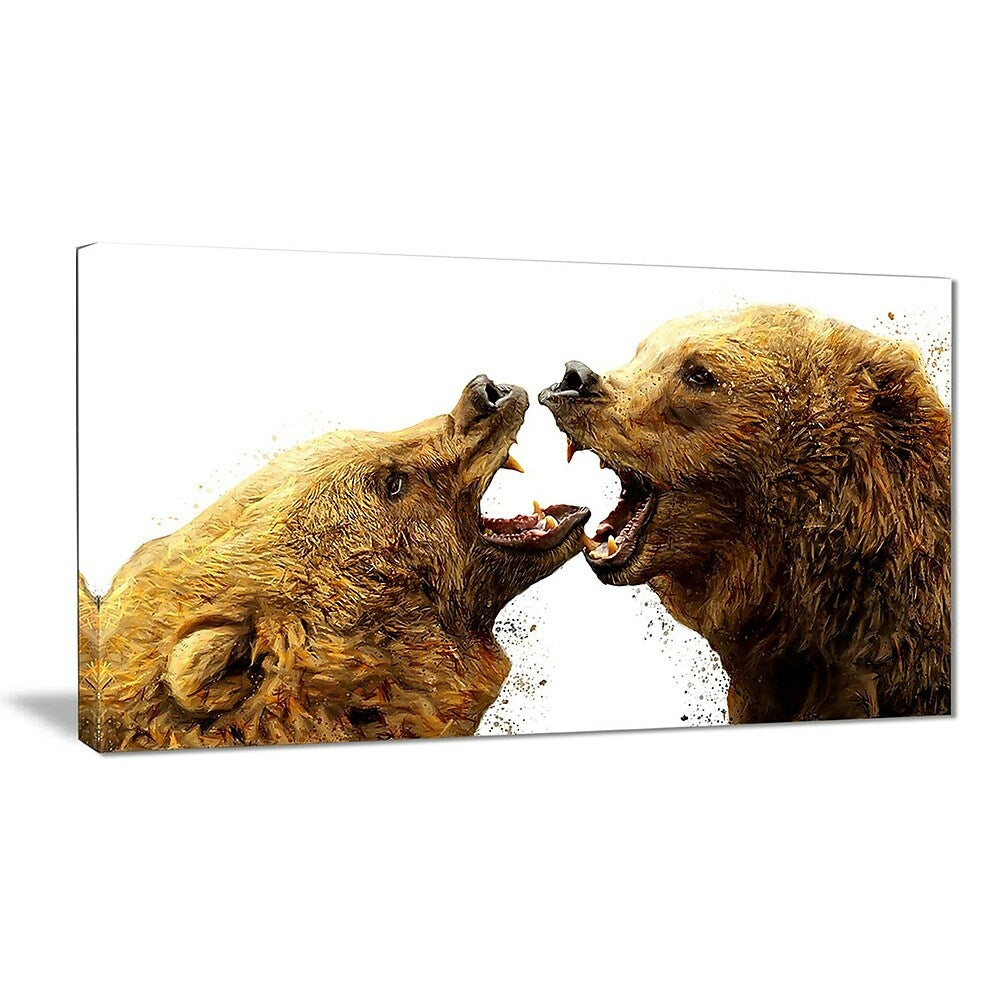 Image of Designart Bear Fight Canvas Art Print, 5 Panels, (PT2314-40-20)