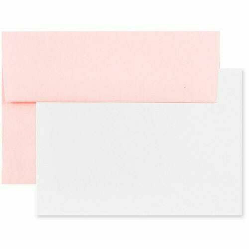 Image of JAM Paper Blank Greeting Cards Set - A2 Size - 4.375" x 5.75" - Baby Pink - 25 Pack, Baby_Pink
