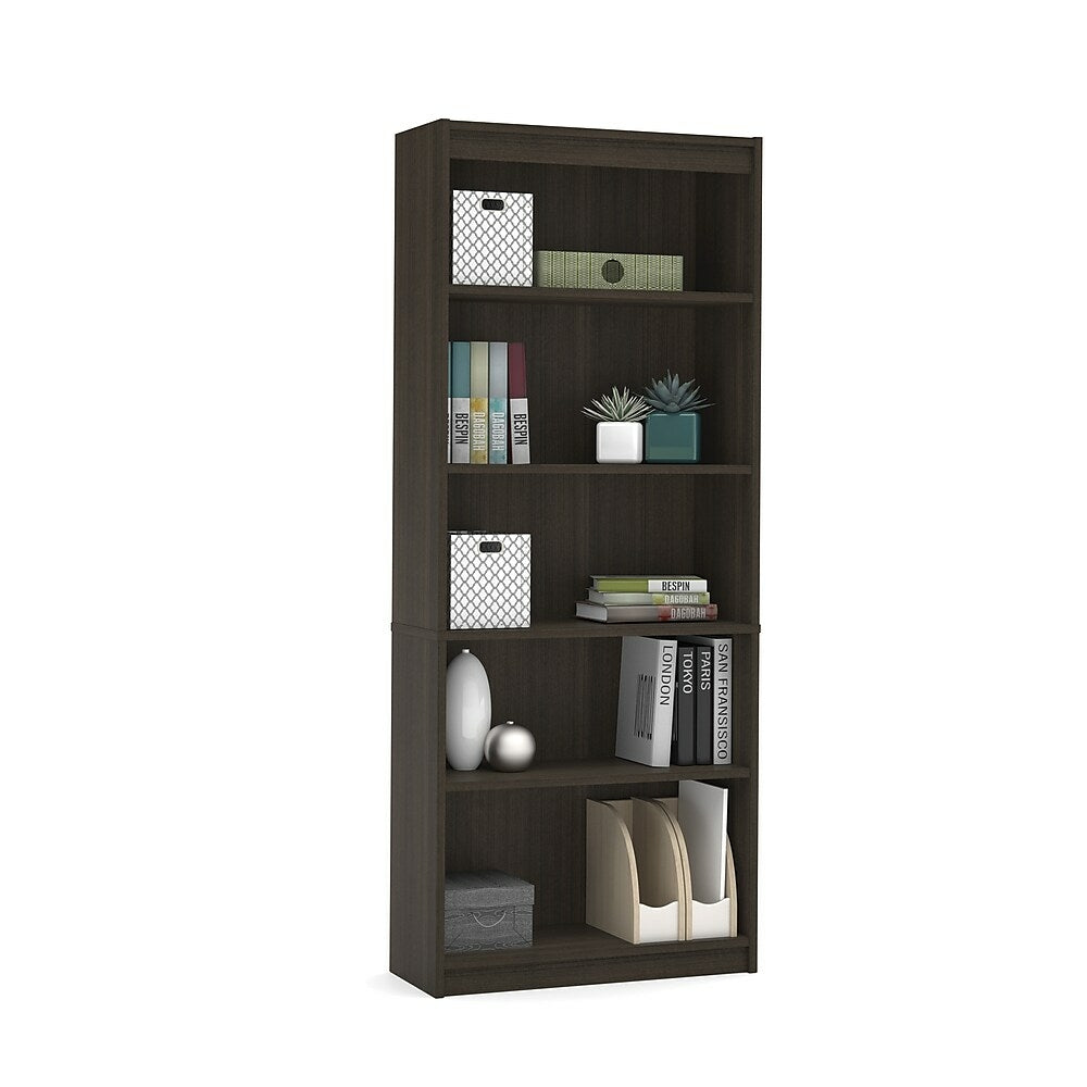 Image of Bestar 5-Shelf Bookcase - Dark Chocolate
