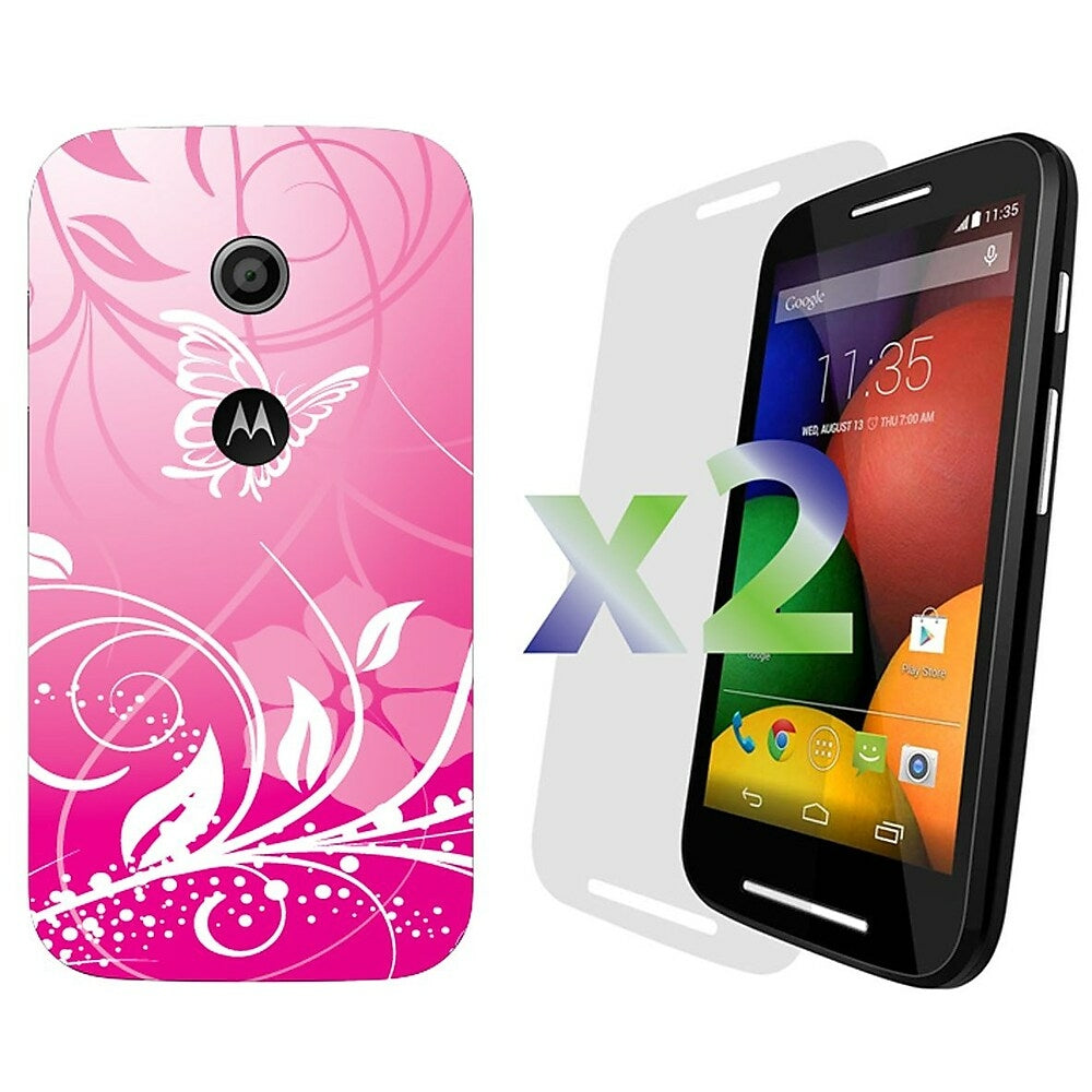 Image of Exian Butterflies and Flowers Case for Moto E - Pink