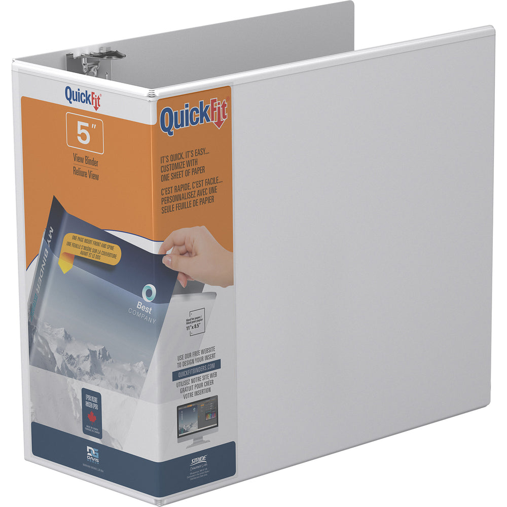 Image of Davis Group QuickFit D-Ring View Binder - 5" - White