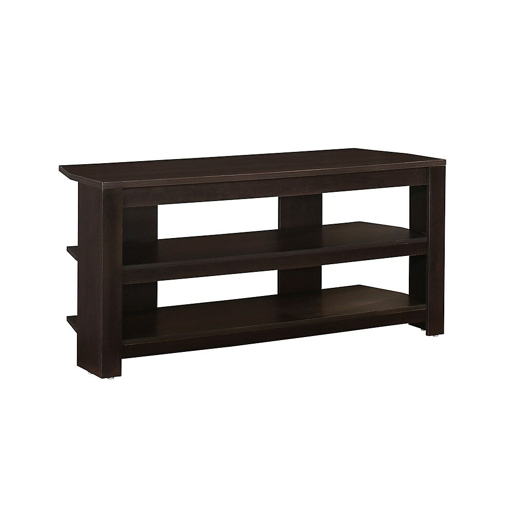 Image of Monarch Specialties - 2568 Tv Stand - 42 Inch - Console - Storage Shelves - Living Room - Bedroom - Laminate - Brown