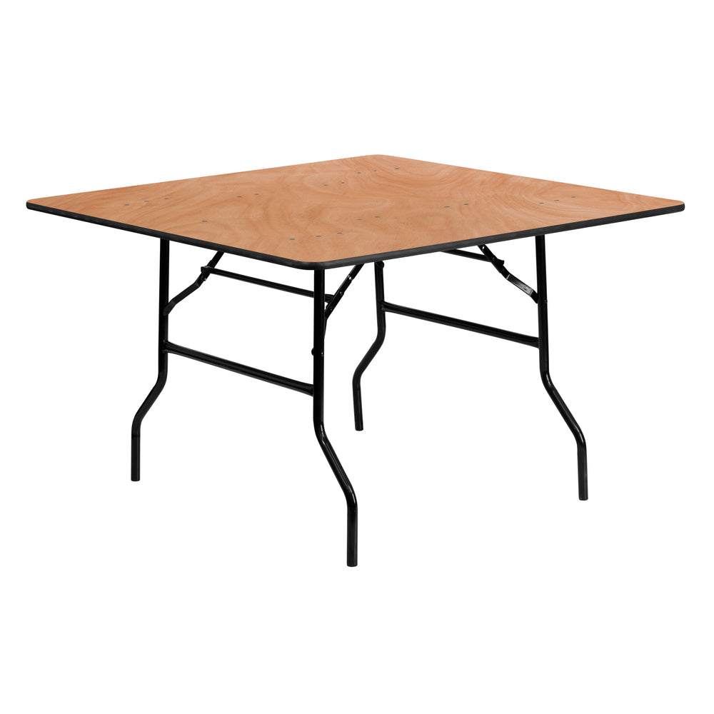 Image of Flash Furniture 48" Square Wood Folding Banquet Table, Brown