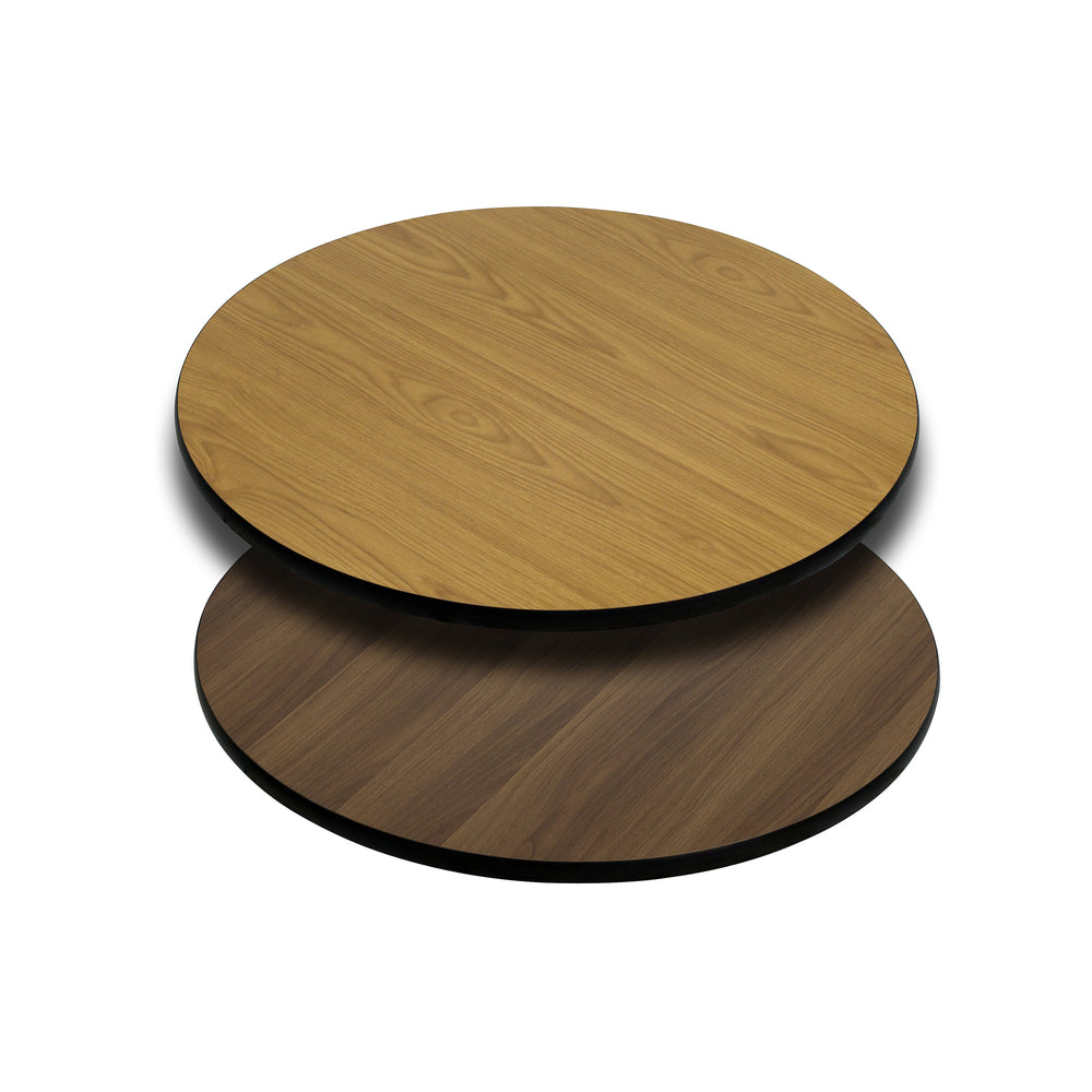 Image of Flash Furniture 24" Round Table Top with Natural or Walnut Reversible Laminate Top, Brown