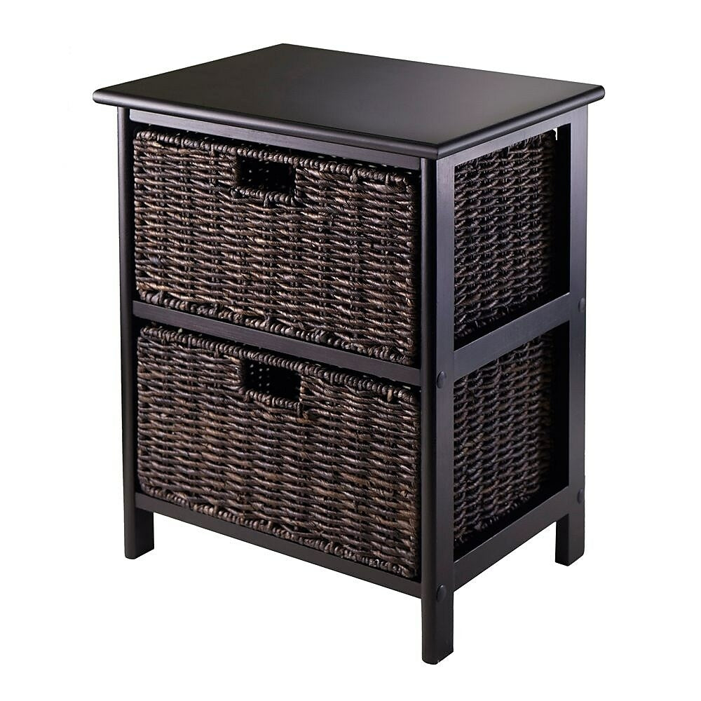 Image of Winsome Omaha Storage Rack with 2 Foldable Baskets, Black