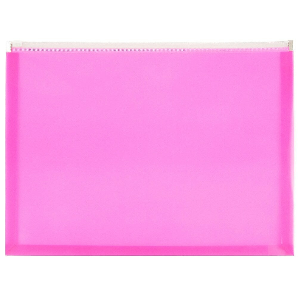 Image of JAM Paper Plastic Envelopes with Zip Closure, Letter Booklet, 9.5 x 12.5, Hot Pink Poly, 12 Pack (218Z1HOPI)