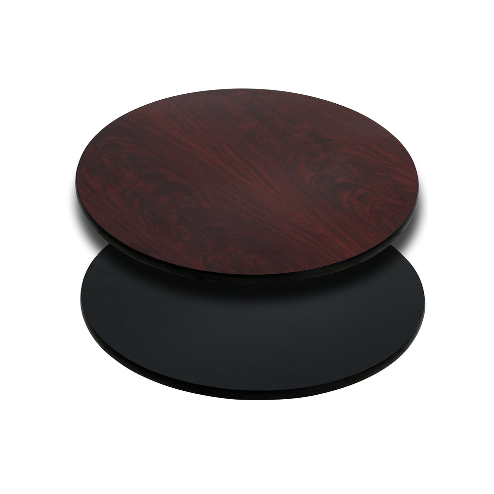 Image of Flash Furniture 24" Round Table Top with Black or Mahogany Reversible Laminate Top