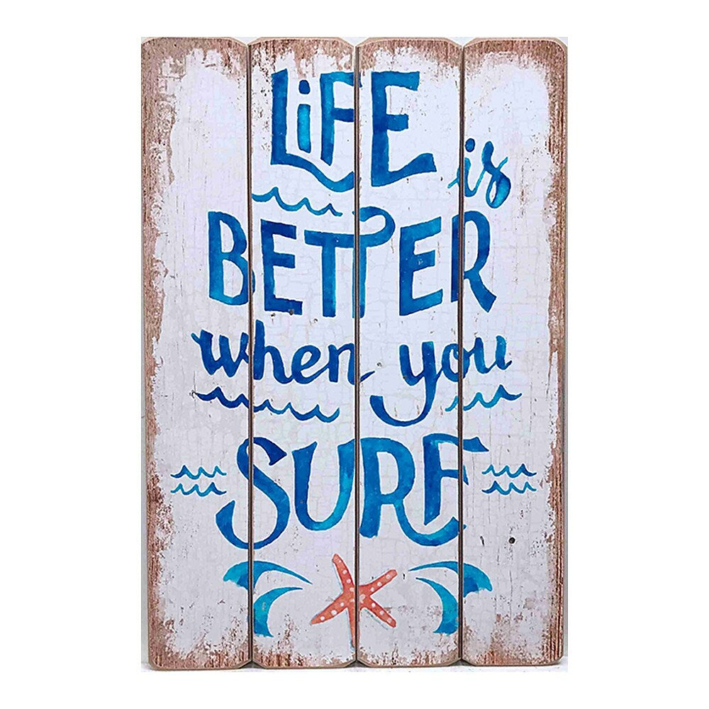 Image of Sign-A-Tology Vintage Wooden Sign - 24" x 16" - Surf & Life